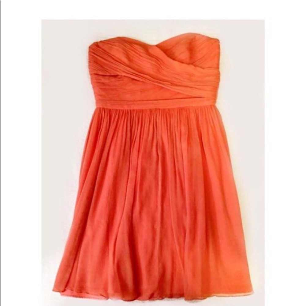 JCrew Arabella silk chiffon strapless dress. - Picture 2 of 10